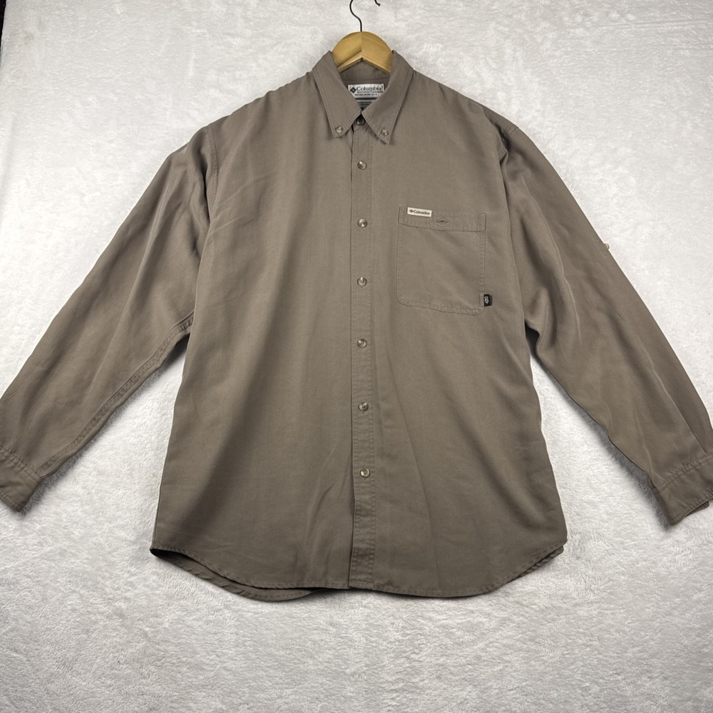 Columbia Mens Shirt Brown Medium M Long Sleeve Button Down Outdoor‎ Adults GRT